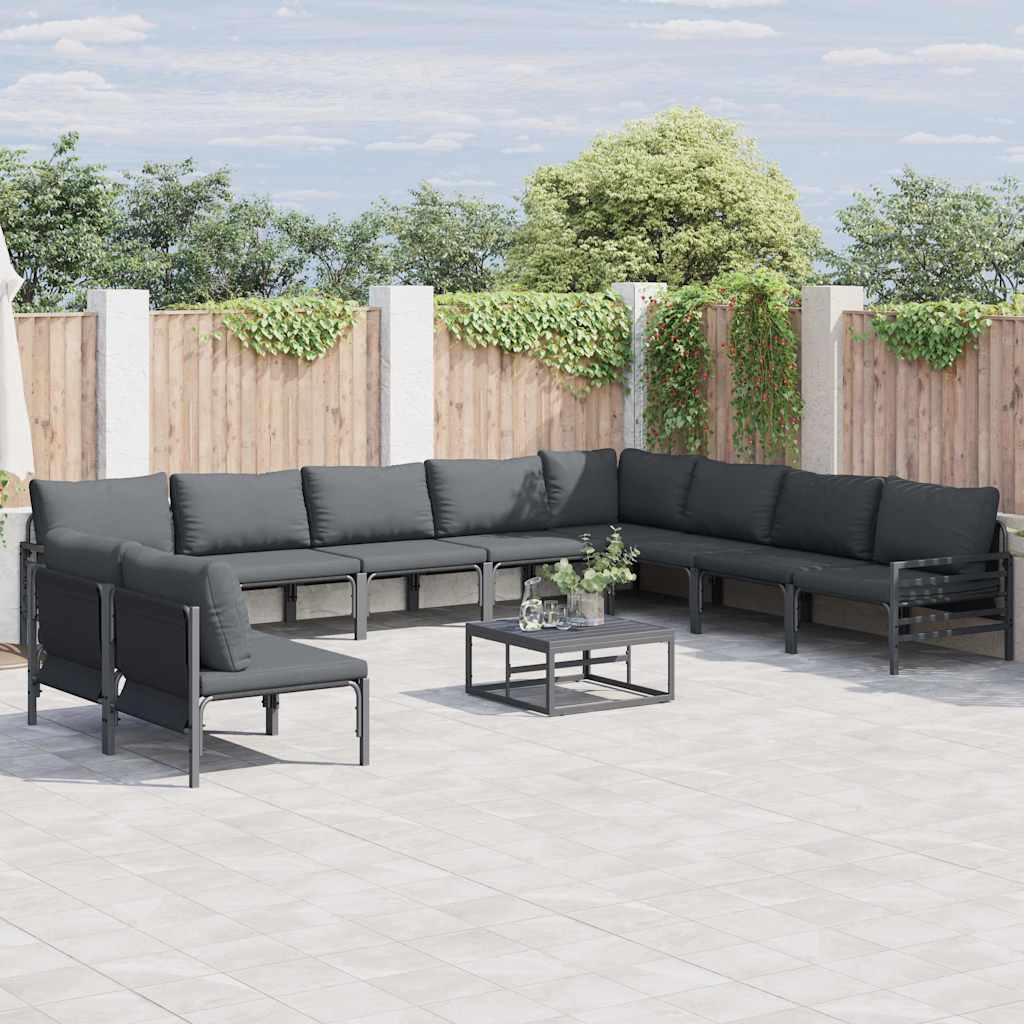 vidaXL Garden Bench Set Anthracite Steel