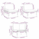 vidaXL Garden Bench Set with Cushion Anthracite Steel