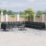 vidaXL Garden Bench Set with Cushion Anthracite Steel