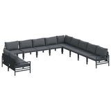 vidaXL Garden Bench Set with Cushion Anthracite Steel