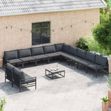 vidaXL Garden Bench Set with Cushion Anthracite Steel