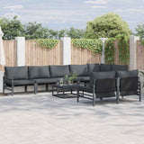 vidaXL Tuinbank Set met kussen 8 pcs Zwart Staal