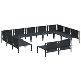 vidaXL Tuinbank Set met kussen 11 pcs Zwart Staal