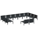 vidaXL Tuinbank Set met kussen 12 pcs Zwart Staal
