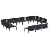 vidaXL Tuinbank Set met kussen 13 pcs Zwart Staal
