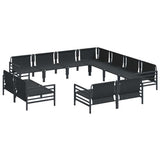 vidaXL Tuinbank Set met kussen 11 pcs Zwart Staal