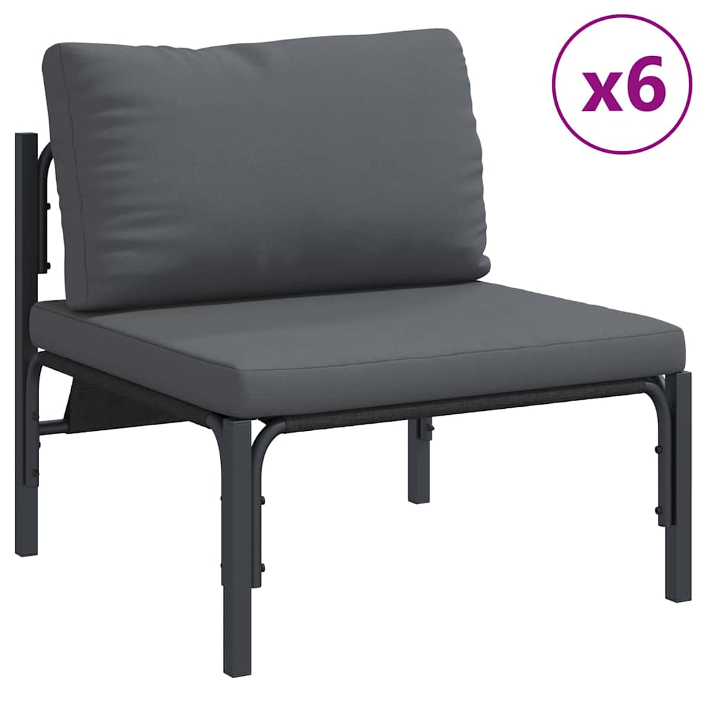vidaXL Tuinbank Set met kussen 13 pcs Zwart Staal