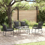 vidaXL Tuinfmeubels Set 4 pcs Zwart en Anthraciet poly rattan