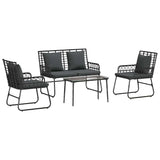vidaXL Tuinfmeubels Set 4 pcs Zwart en Anthraciet poly rattan