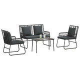 vidaXL Tuinfmeubels Set 4 pcs Zwart en Anthraciet poly rattan