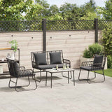 vidaXL Tuinfmeubels Set 4 pcs Zwart en Anthraciet poly rattan