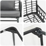 vidaXL Tuinfmeubels Set 4 pcs Zwart en Anthraciet poly rattan