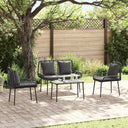 vidaXL Tuinfmeubels Set met kussen 4 pcs Zwart en Crème poly rattan