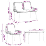 vidaXL Tuinfmeubels Set met kussen 4 pcs Zwart en Crème poly rattan