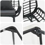 vidaXL Tuinfmeubels Set met kussen 4 pcs Zwart en Crème poly rattan