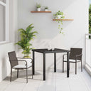 vidaXL Tuin Eettafel Set 3 pcs Bruin en Zwart PE Riet