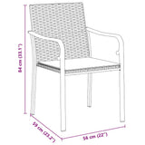vidaXL Tuin Eettafel Set 3 pcs Bruin en Zwart PE Riet