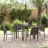 vidaXL Tuin Eettafel Set 3 pcs Bruin en Zwart PE Riet