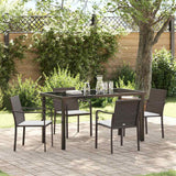 vidaXL Tuin Eettafel Set 3 pcs Bruin en Zwart PE Riet