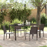 vidaXL Tuin Eettafel Set 3 pcs Bruin en Zwart PE Riet