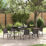vidaXL Tuin Eettafel Set 3 pcs Bruin en Zwart PE Riet