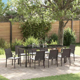 vidaXL Tuin Eettafel Set 3 pcs Bruin en Zwart PE Riet
