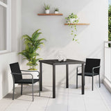 vidaXL Tuin Eettafel Set 3 pcs Bruin en Zwart PE Riet