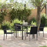 vidaXL Tuin Eettafel Set 3 pcs Bruin en Zwart PE Riet