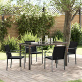 vidaXL Tuin Eettafel Set 3 pcs Bruin en Zwart PE Riet