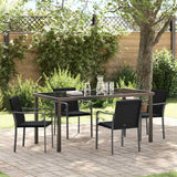 vidaXL Tuin Eettafel Set 3 pcs Bruin en Zwart PE Riet