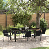 vidaXL Tuin Eettafel Set 3 pcs Bruin en Zwart PE Riet