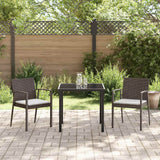 vidaXL Tuin Eettafel Set 3 pcs Bruin en Zwart PE Riet