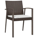 vidaXL Tuin Eettafel Set 3 pcs Bruin en Zwart PE Riet