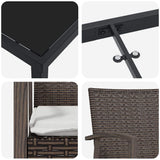 vidaXL Tuin Eettafel Set 3 pcs Bruin en Zwart PE Riet