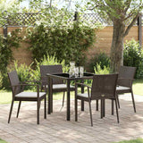 vidaXL Tuin Eettafel Set 3 pcs Bruin en Zwart PE Riet
