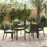 vidaXL Tuin Eettafel Set 3 pcs Bruin en Zwart PE Riet