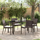 vidaXL Tuin Eettafel Set 3 pcs Bruin en Zwart PE Riet