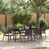 vidaXL Tuin Eettafel Set 3 pcs Bruin en Zwart PE Riet