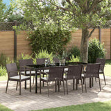 vidaXL Tuin Eettafel Set 3 pcs Bruin en Zwart PE Riet