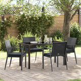 vidaXL Tuin Eettafel Set 3 pcs Bruin en Zwart PE Riet