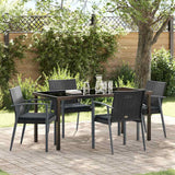 vidaXL Tuin Eettafel Set 3 pcs Bruin en Zwart PE Riet
