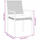 vidaXL Tuin Eettafel Set 3 pcs Zwart en Lichtgrijs PE Riet
