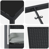 vidaXL Tuin Eettafel Set 3 pcs Zwart en Lichtgrijs PE Riet
