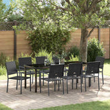 vidaXL Tuin Eettafel Set 3 pcs Zwart en Lichtgrijs PE Riet