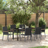 vidaXL Tuin Eettafel Set 3 pcs Zwart Poedergecoat staal