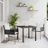vidaXL Tuin Eettafel Set 3 pcs Bruin en Zwart PE Riet