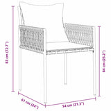 vidaXL Tuin Eettafel Set 3 pcs Bruin en Zwart PE Riet