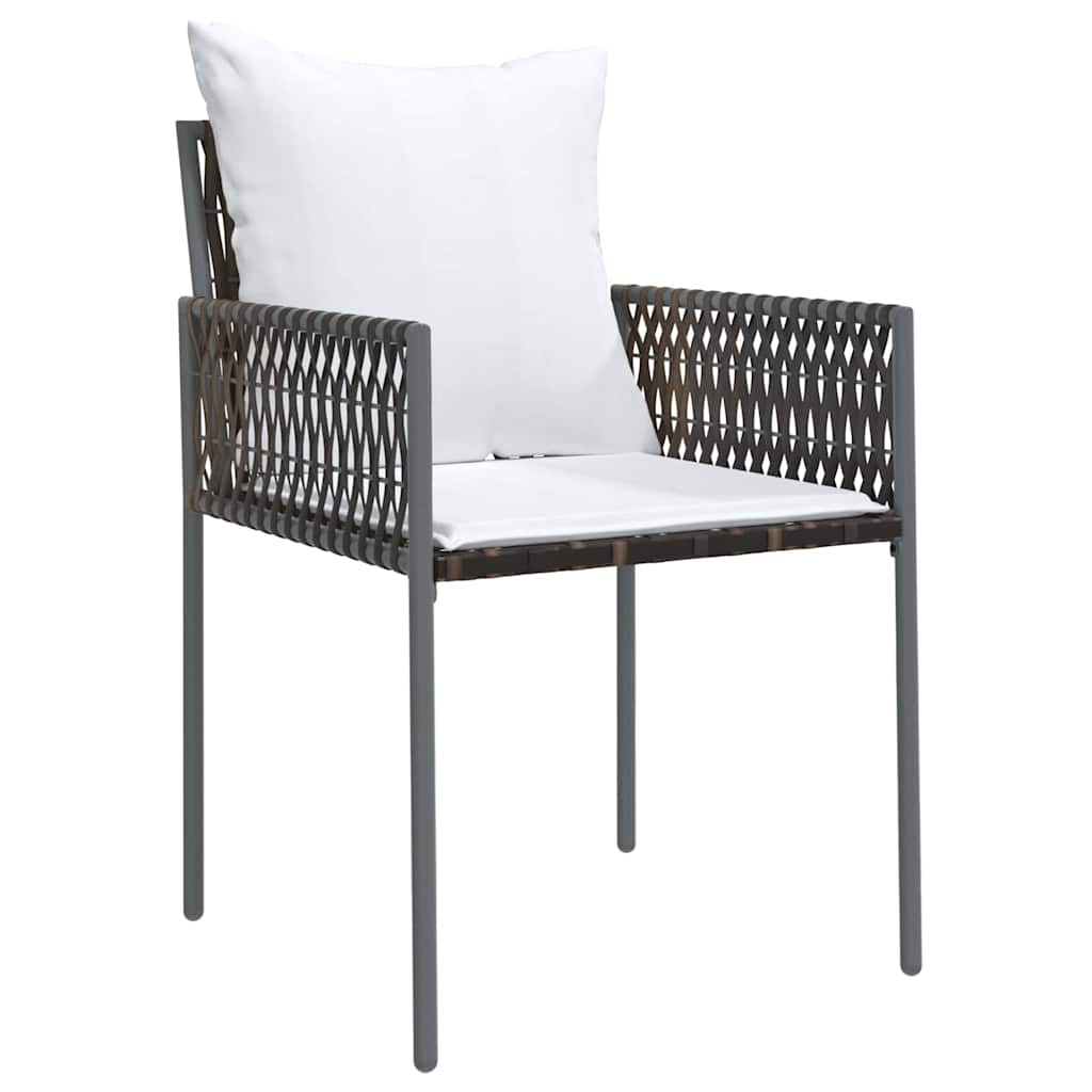 vidaXL Tuin Eettafel Set 3 pcs Bruin en Zwart PE Riet