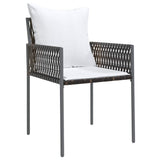 vidaXL Tuin Eettafel Set 3 pcs Bruin en Zwart PE Riet