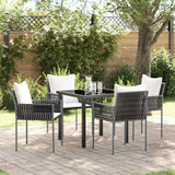 vidaXL Tuin Eettafel Set 3 pcs Bruin en Zwart PE Riet